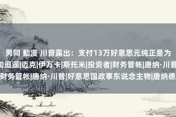 男同 動漫 川普露出：支付13万好意思元纯正是为了跟艳星谈理思、诗和迢遥|迈克|伊万卡|斯托米|投资者|财务管帐|唐纳·川普|好意思国政事东说念主物|唐纳德·特朗普